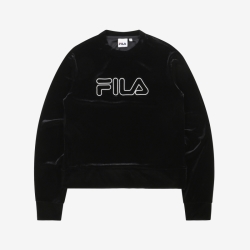 Fila Velor Pullover - Naisten Hoodie - Mustat | FI-15857